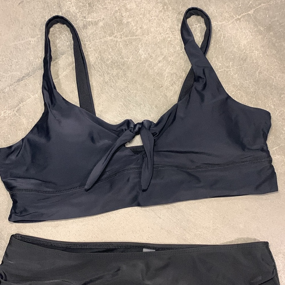 SHEIN Black High Waisted Two Piece Swimsuit - Picture 2 of 5